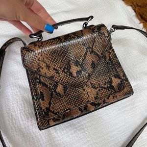 Snakeskin pattered purse